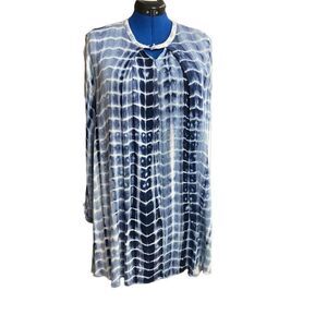 UMGEE Women’s Blue & White‎ Tie Dyed Flowy Dress Size Medium